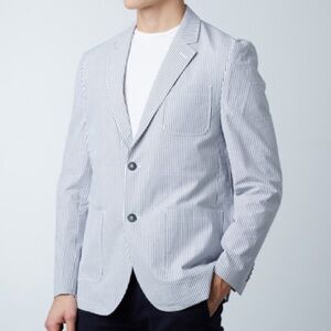 Singer + Sargent White Striped Summer Sports Coat